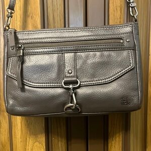 The Sak: Gray Leather Crossbody Bag with Adjustable & Removable Strap: NWOT